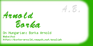 arnold borka business card